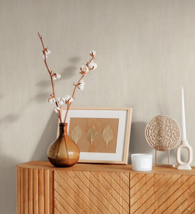 Papel pintado estuco cal efecto arenoso beige  Stucco Denim 685152