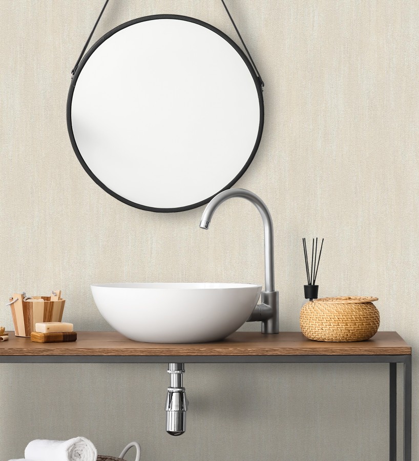 Papel pintado estuco cal efecto arenoso beige  Stucco Denim 685152