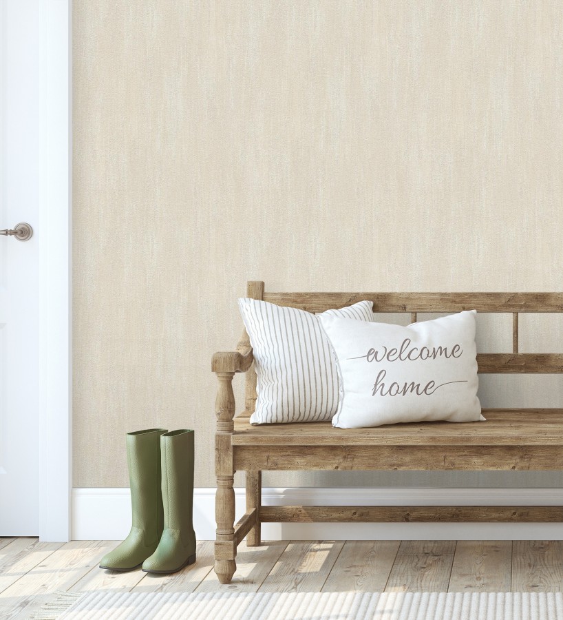 Papel pintado estuco cal efecto arenoso beige  Stucco Denim 685152