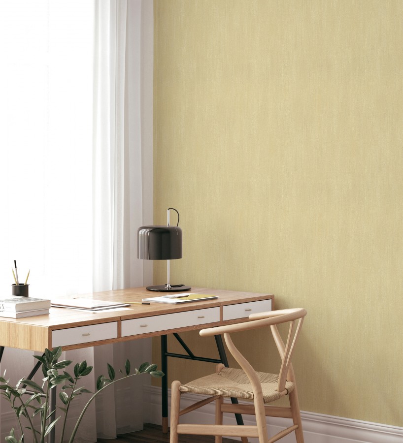 Papel pintado estuco cal efecto arenoso tonos mostaza  Stucco Denim 685153