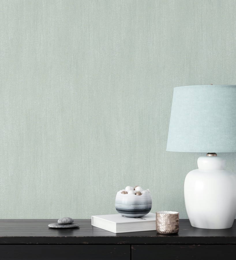 Papel pintado estuco cal efecto arenoso verde agua  Stucco Denim 685155