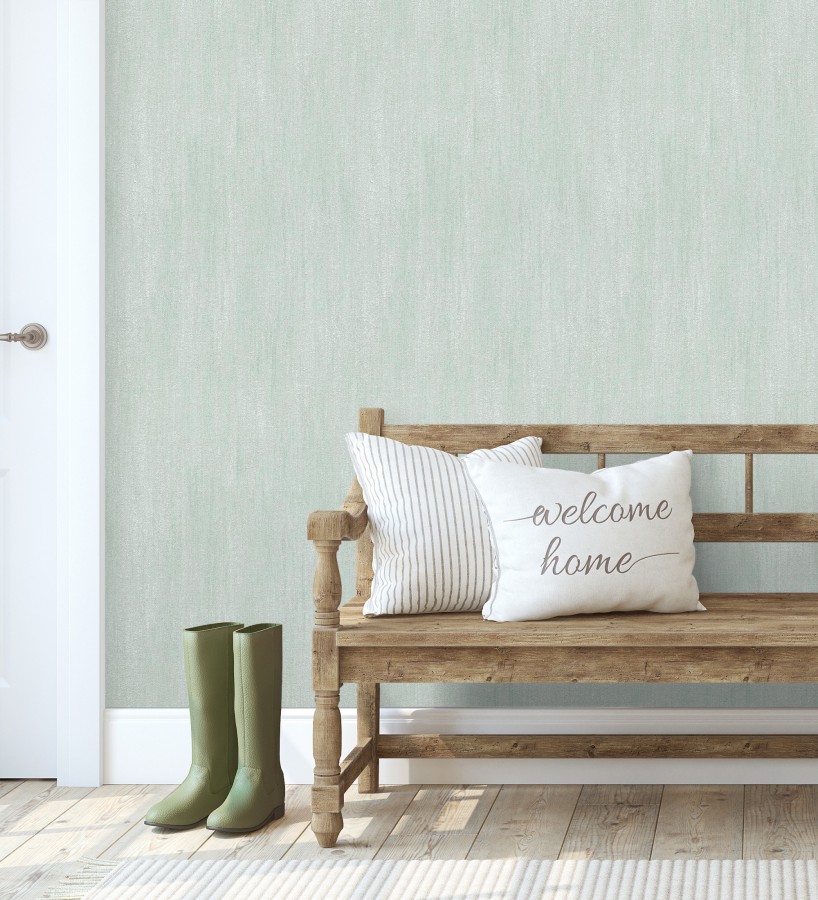 Papel pintado estuco cal efecto arenoso verde agua  Stucco Denim 685155