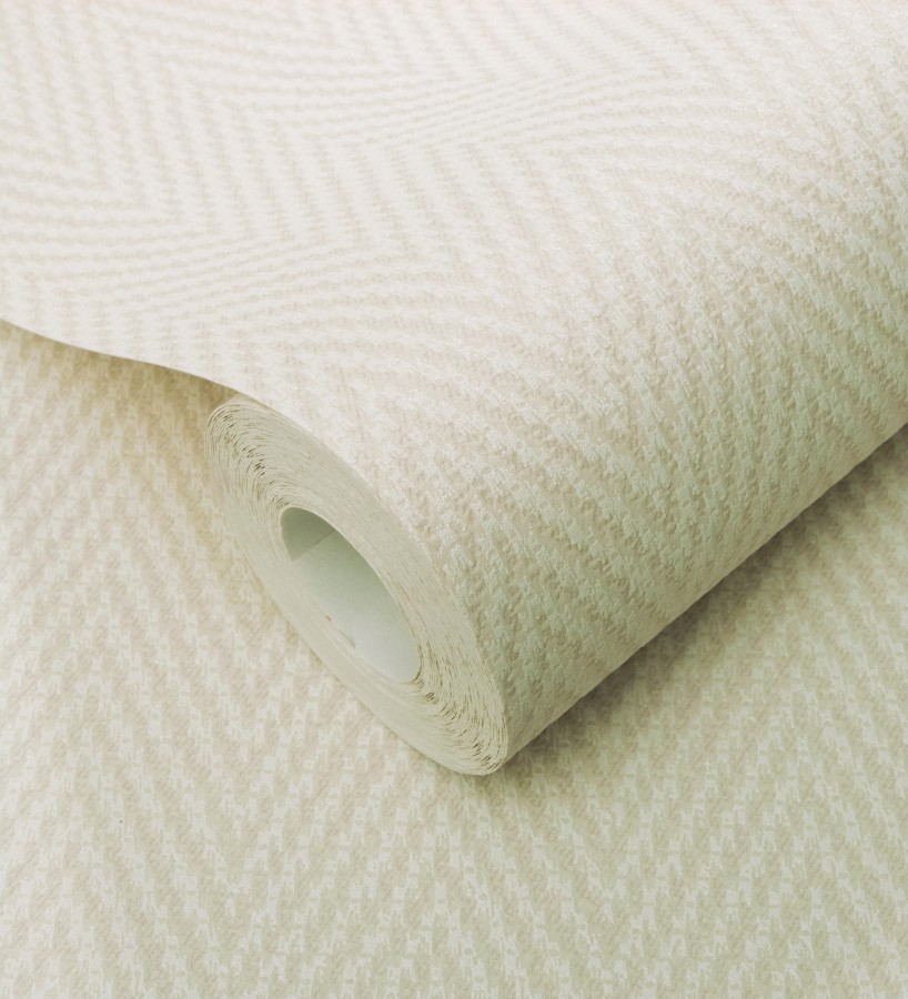 Papel pintado de espiga en relieve beige claro repintable  Arles Chevroned 685161