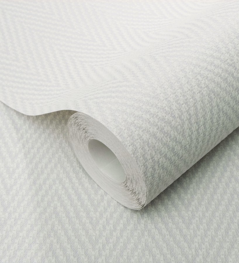 Papel pintado de espiga en relieve gris perla repintable  Arles Chevroned 685162