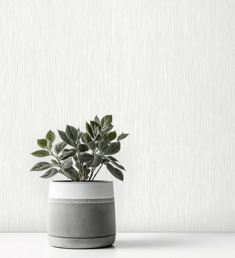 Papel pintado efecto metal blanco cepillado nácar en relieve  Essen Brushed 685163
