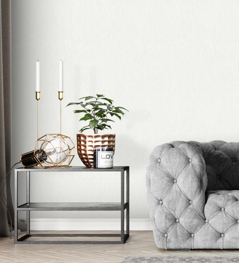 Papel pintado efecto metal blanco cepillado nácar en relieve  Essen Brushed 685163