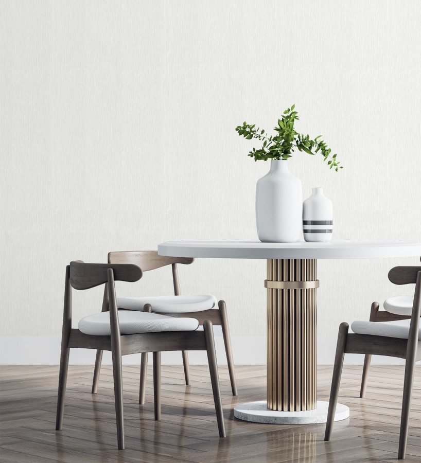 Papel pintado efecto metal blanco cepillado nácar en relieve  Essen Brushed 685163
