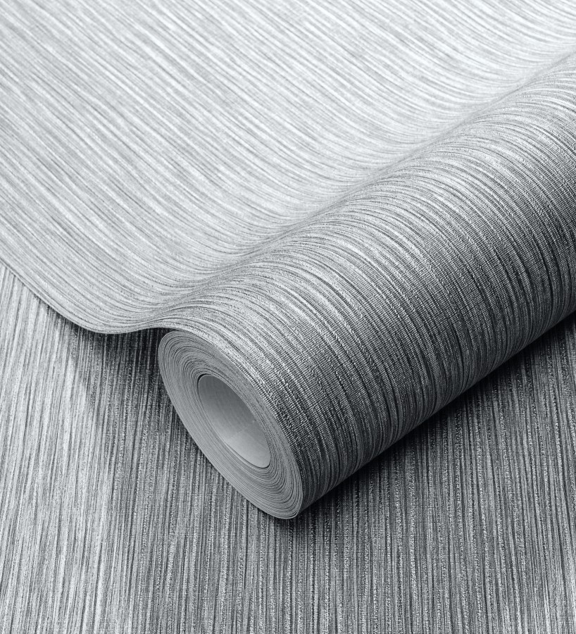 Papel pintado efecto aluminio cepillado gris en relieve  Essen Brushed 685164