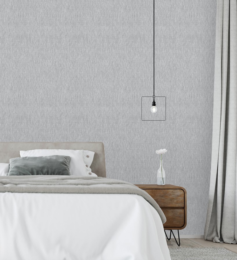 Papel pintado efecto aluminio cepillado gris en relieve  Essen Brushed 685164