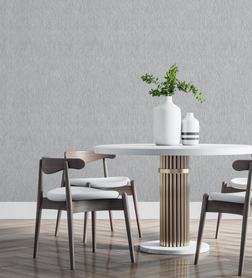 Papel pintado efecto aluminio cepillado gris en relieve  Essen Brushed 685164