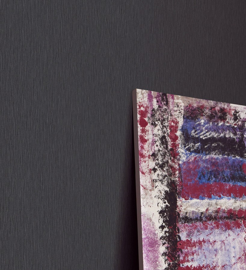 Papel pintado efecto metalizado negro cepillado brillo sutil en relieve  Essen Brushed 685165