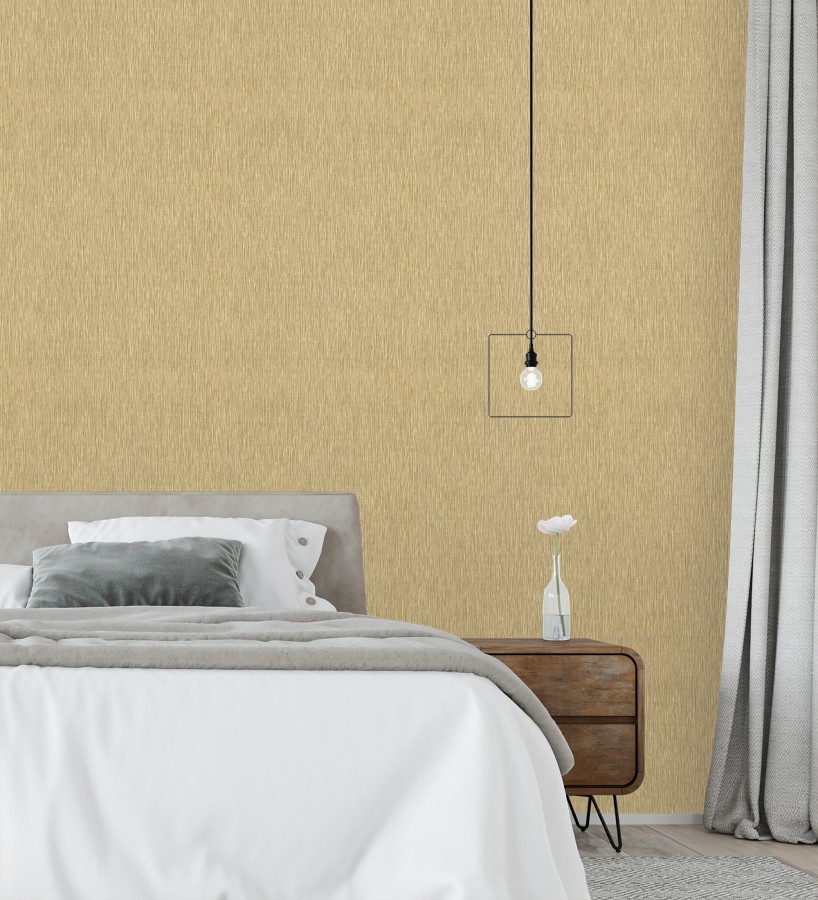 Papel pintado efecto metalizado en oro cepillado en relieve  Essen Brushed 685166