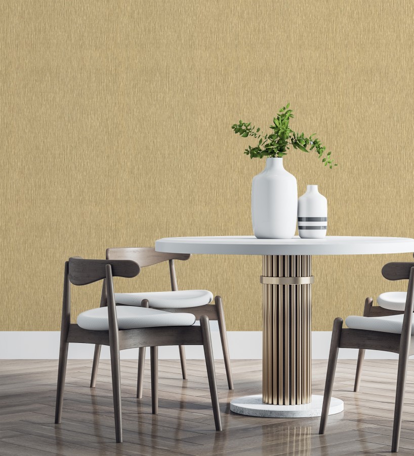 Papel pintado efecto metalizado en oro cepillado en relieve  Essen Brushed 685166