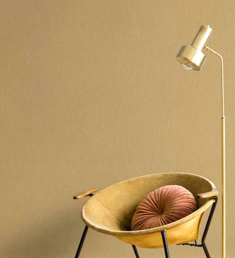 Papel pintado efecto metalizado en oro cepillado en relieve  Essen Brushed 685166