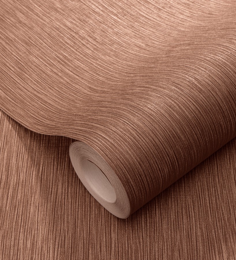 Papel pintado efecto metalizado cobre cepillado en relieve  Essen Brushed 685167