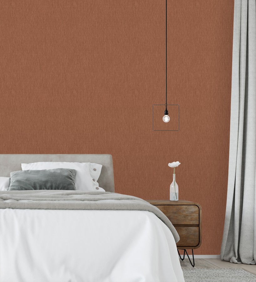 Papel pintado efecto metalizado cobre cepillado en relieve  Essen Brushed 685167