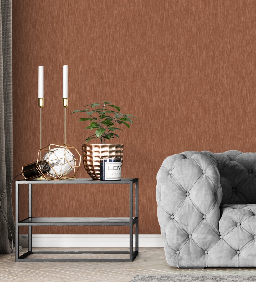 Papel pintado efecto metalizado cobre cepillado en relieve  Essen Brushed 685167