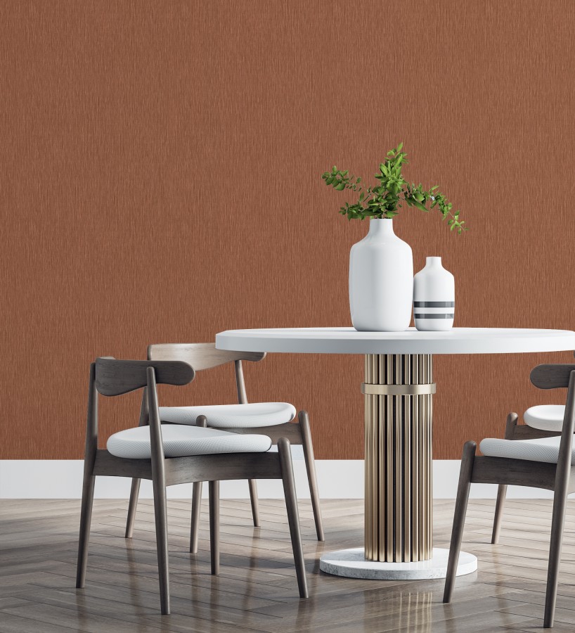 Papel pintado efecto metalizado cobre cepillado en relieve  Essen Brushed 685167