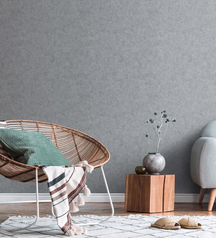 Papel pintado pizarra metalizada relieve diseño mineral  Etna Obsidian 685170