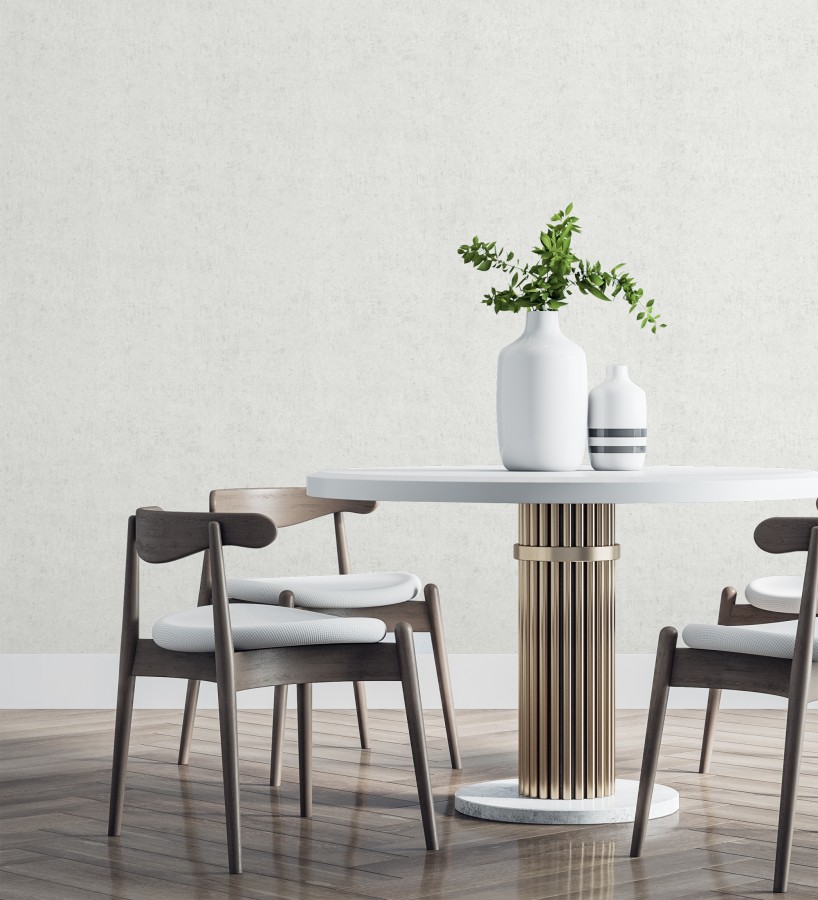 Papel pintado de pared con textura de arcilla natural en tonos grises y blancos  Aspen Mirage 685171