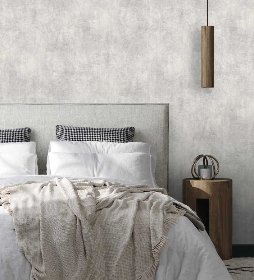 Papel pintado cemento industrial gris perla mate minimalista  Lecce Stone 685172