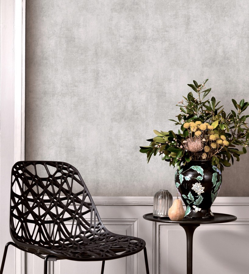 Papel pintado cemento industrial gris perla mate minimalista  Lecce Stone 685172