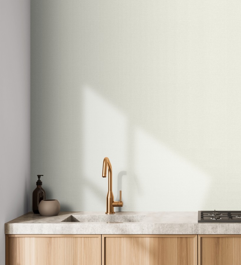 Papel pintado lino blanco roto efecto tejido natural en relieve  Flanders Linen 685173