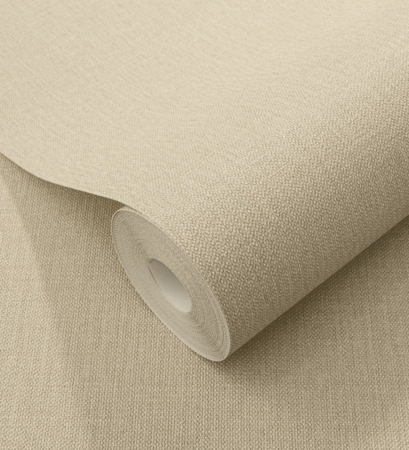 Papel pintado lino beige tostado efecto tejido natural en relieve  Flanders Linen 685174