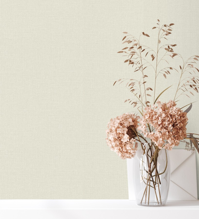 Papel pintado lino beige efecto tejido natural en relieve  Flanders Linen 685175
