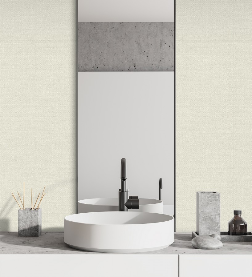 Papel pintado lino beige efecto tejido natural en relieve  Flanders Linen 685175