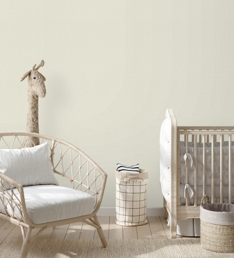 Papel pintado lino beige efecto tejido natural en relieve  Flanders Linen 685175