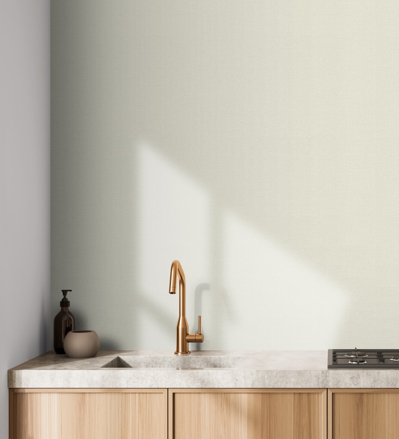 Papel pintado lino beige efecto tejido natural en relieve  Flanders Linen 685175