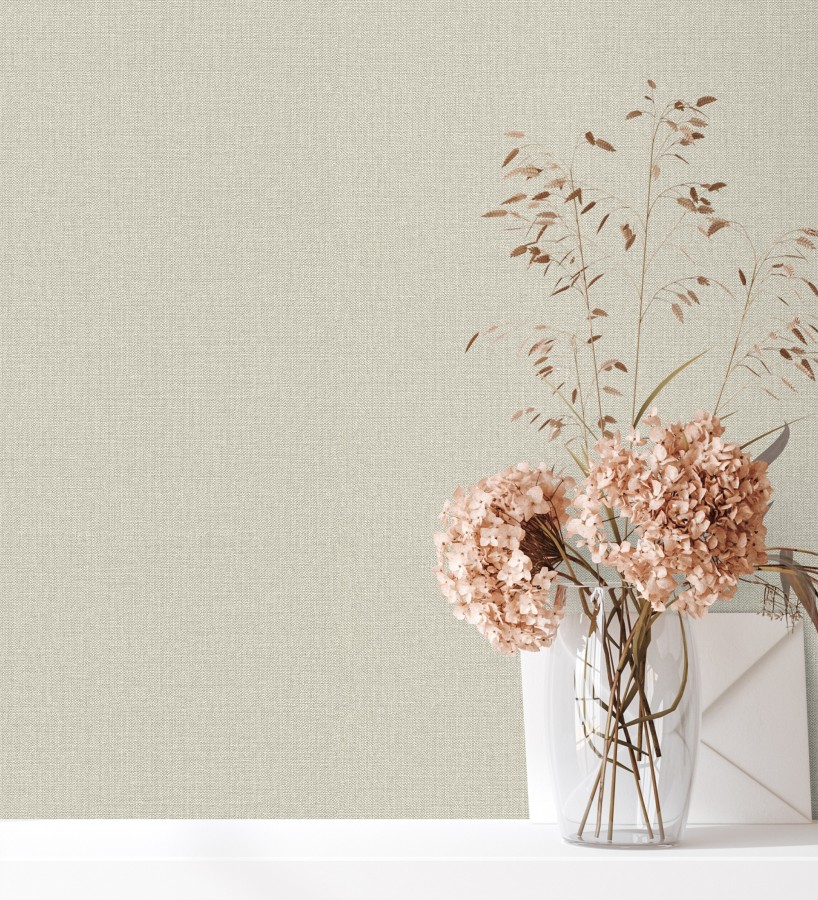 Papel pintado lino tono neutro efecto tejido natural en relieve  Flanders Linen 685176