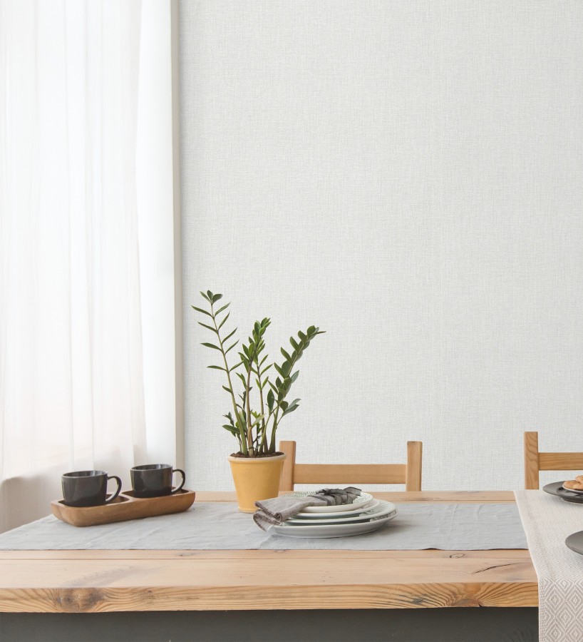 Papel pintado arpillera blanca textil  Zanzibar Raffia 685177