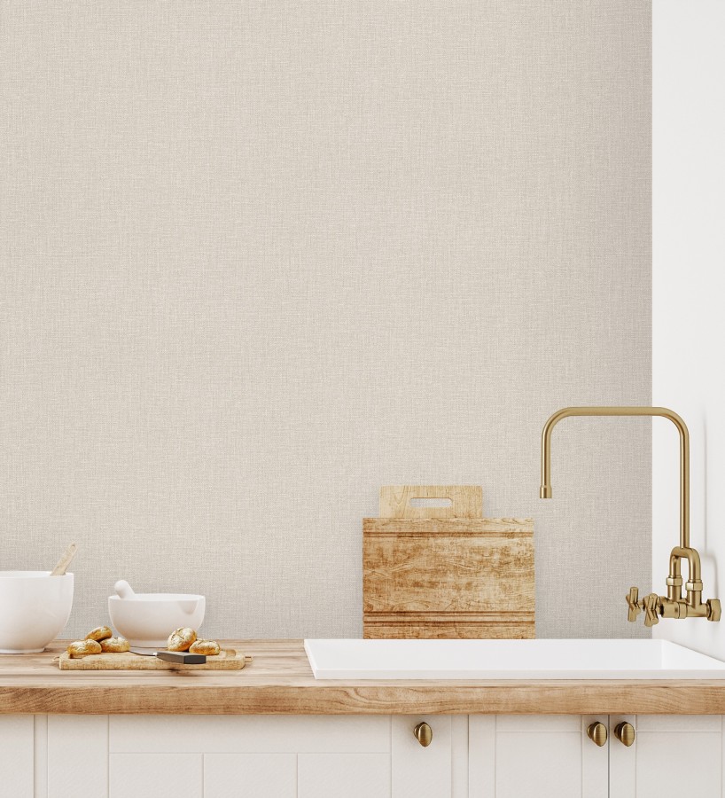 Papel pintado arpillera beige textil  Zanzibar Raffia 685178