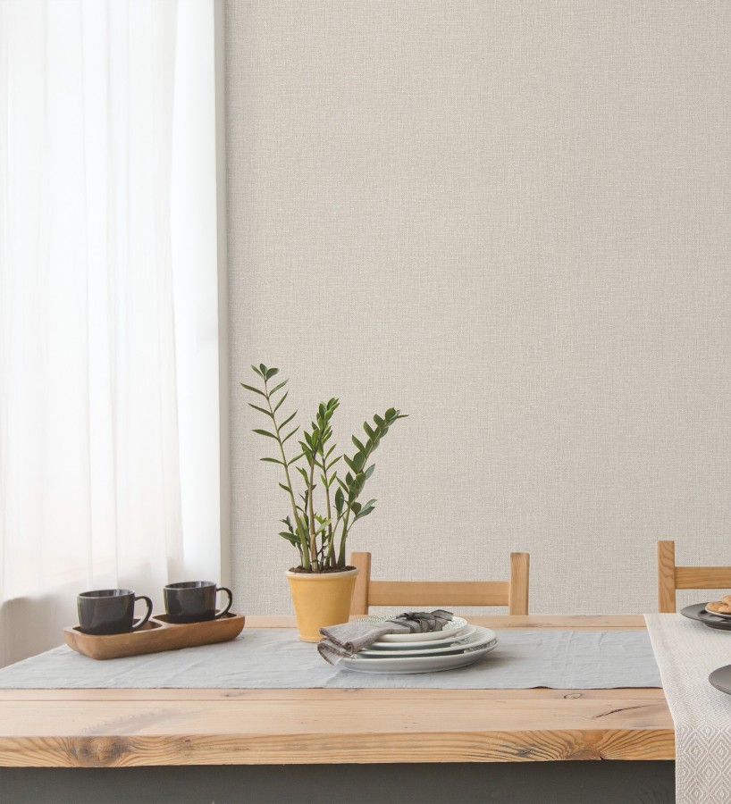 Papel pintado arpillera beige textil  Zanzibar Raffia 685178