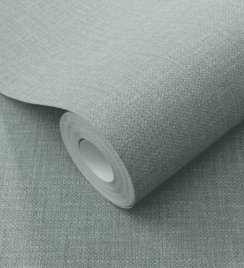 Papel pintado arpillera verde abeto textil  Zanzibar Raffia 685182