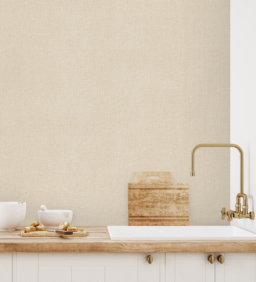 Papel pintado arpillera tono crema textil  Zanzibar Raffia 685184