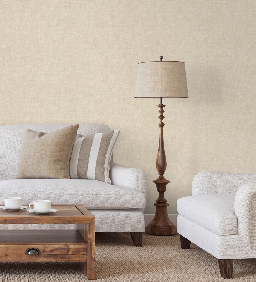 Papel pintado arpillera tono crema textil  Zanzibar Raffia 685184