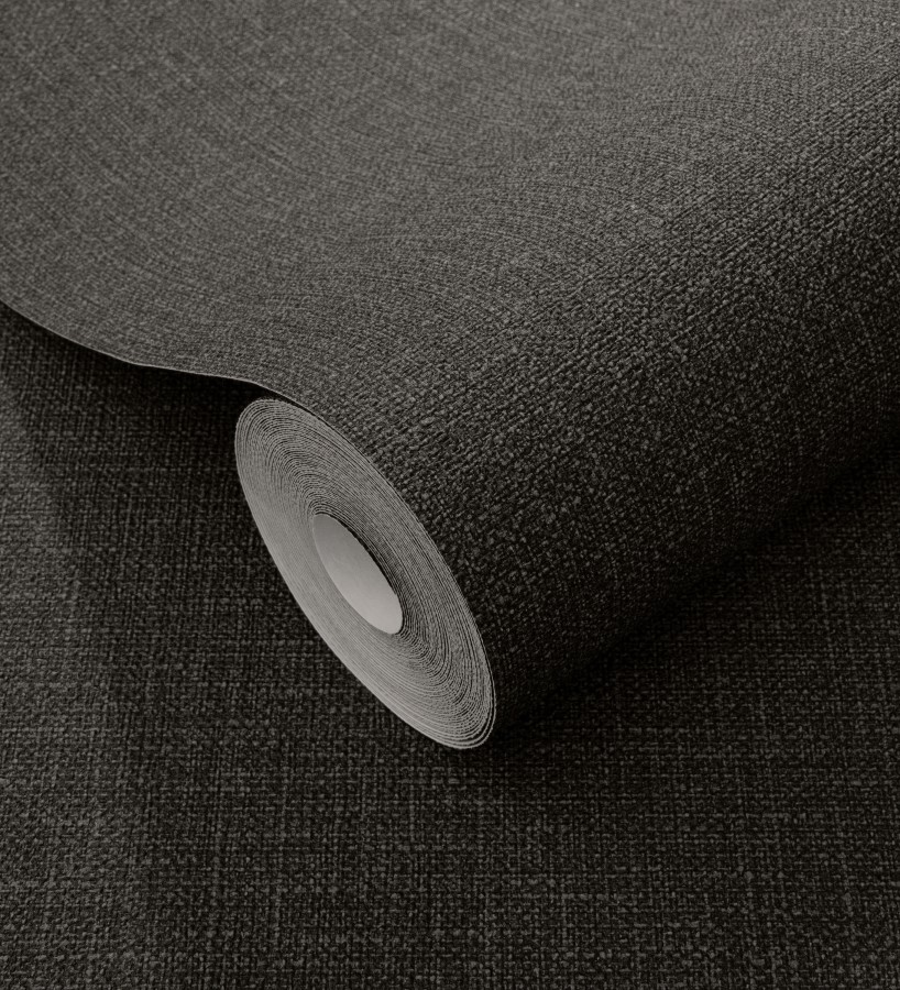 Papel pintado arpillera negra textil  Zanzibar Raffia 685185