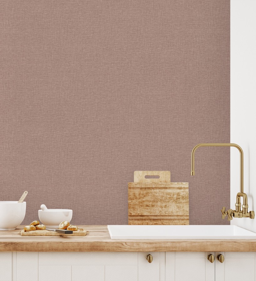 Papel pintado arpillera tono teja textil  Zanzibar Raffia 685186