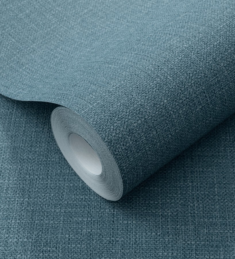 Papel pintado arpillera azul textil  Zanzibar Raffia 685187