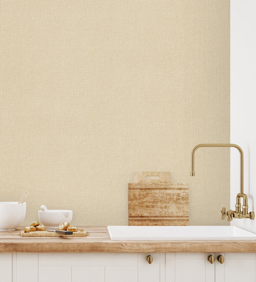 Papel pintado arpillera tono arena textil  Zanzibar Raffia 685189