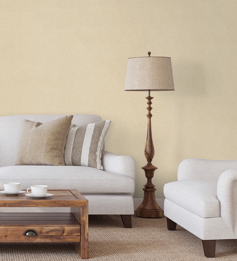 Papel pintado arpillera tono arena textil  Zanzibar Raffia 685189