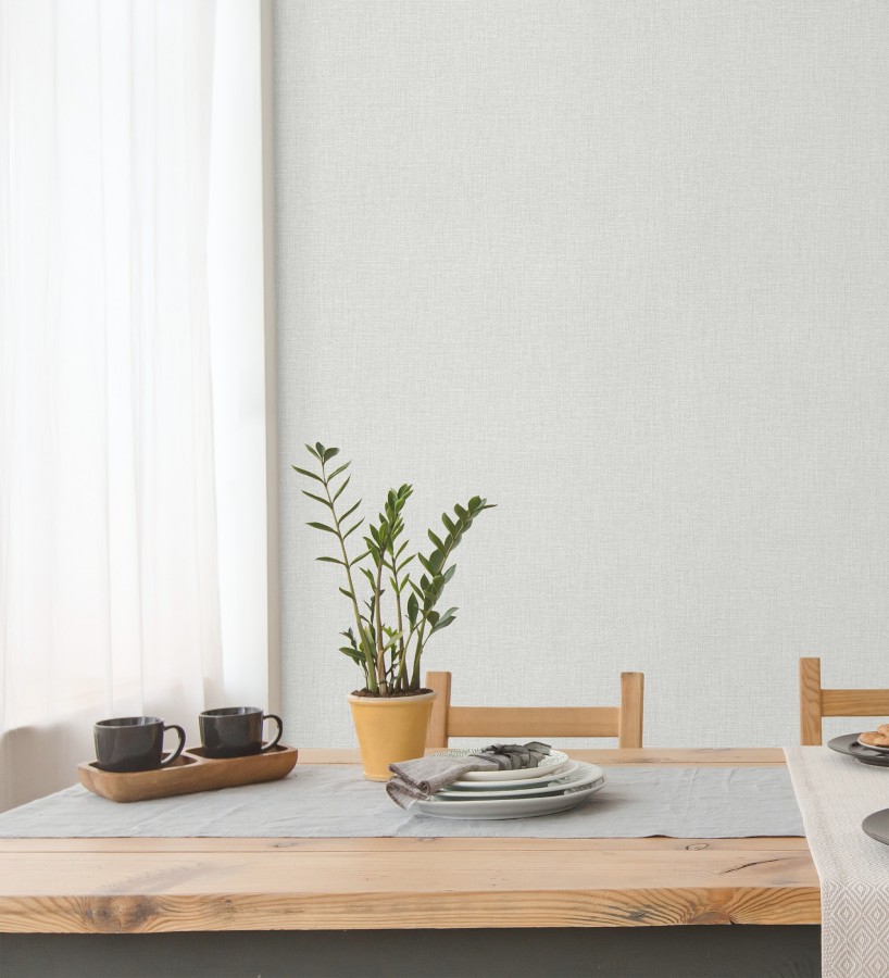 Papel pintado arpillera gris claro textil  Zanzibar Raffia 685191