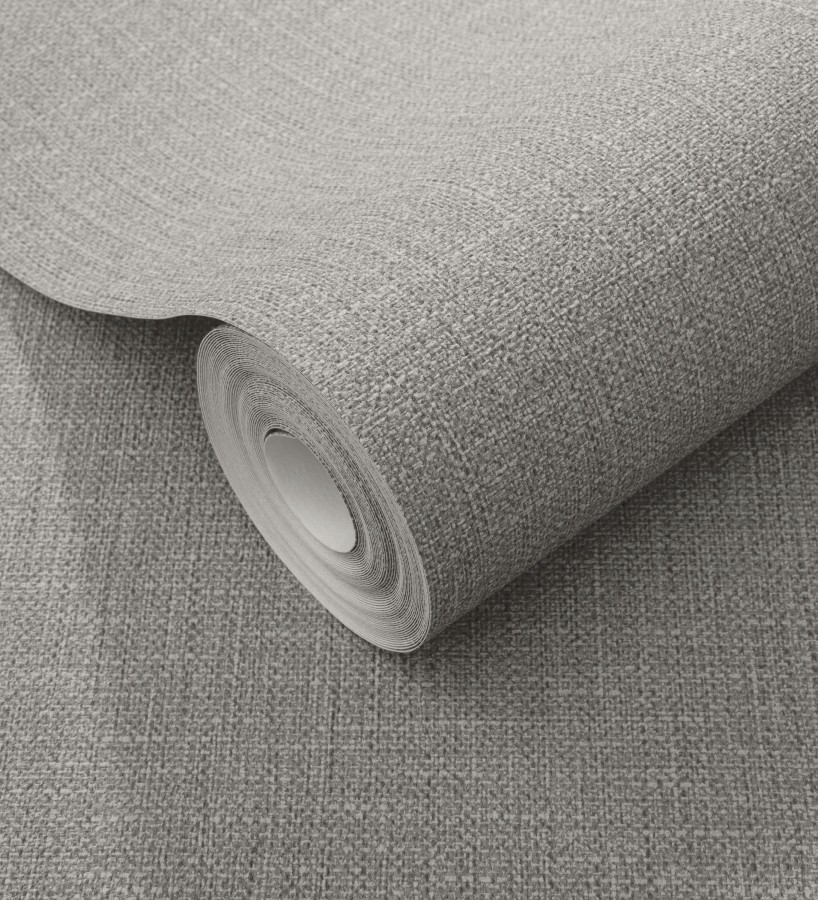Papel pintado arpillera gris plomo textil  Zanzibar Raffia 685193
