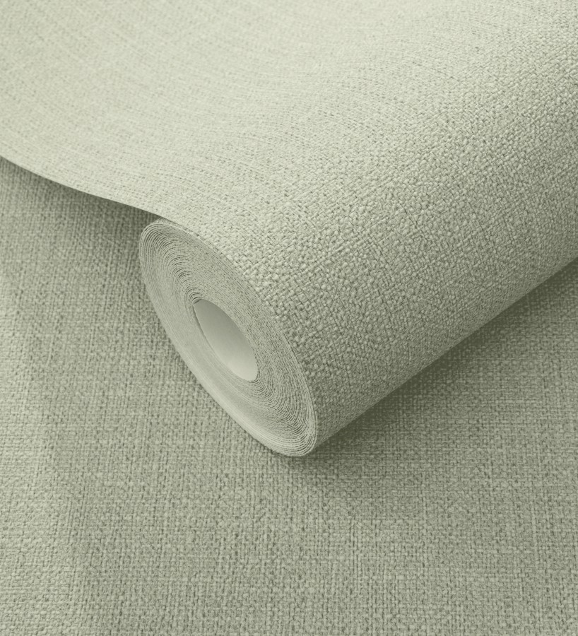 Papel pintado arpillera verde celadón textil  Zanzibar Raffia 685194