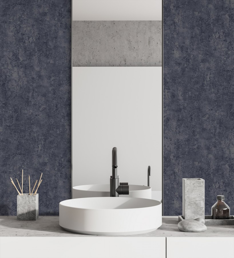 Papel pintado estuco antracita relieve mineral  Rodes Weathered 685197