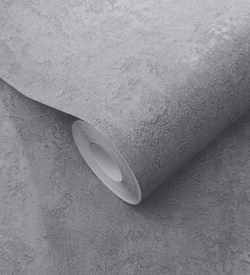 Papel pintado estuco gris plomo relieve mineral  Rodes Weathered 685198