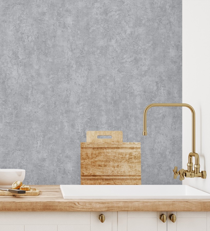 Papel pintado estuco gris plomo relieve mineral  Rodes Weathered 685198